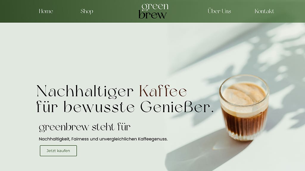 Screenshot von Beispielhafter Website nach der Verbesserung